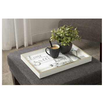 Decorative Wood Tray 13"x19" featuring 'Farmhouse Cotton Home Sweet Home'