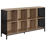 OSP Home Furnishings - Ace 8 Cube Bookcase/Storage in River Oak - Solve your practical storage solution in style with our wood and metal storage bookshelf! With 13" x 13" cube shelves, this bookshelf is the perfect size for storing books or plastic tubs. The woodgrain finish and perforated metal sides give it a modern industrial style and that will elevate any room and the sturdy metal frame with center support will add long-lasting durability and strength.