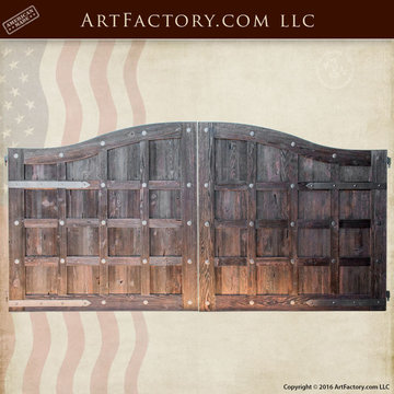 Iron Bar and Wood Entry Gate