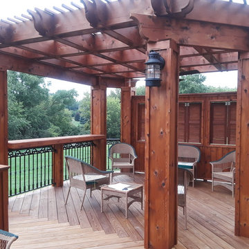 Wood Deck with Cedar Pergola in St. Charles, IL