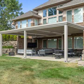 Dexter MI: Huge 3-zone Forever Pergola (adobe, drop beam)