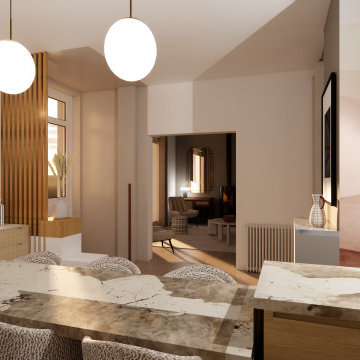 GELIN | 50M²- Rénovation rez-de-chaussée, entrée, cuisine, salon, salle à manger