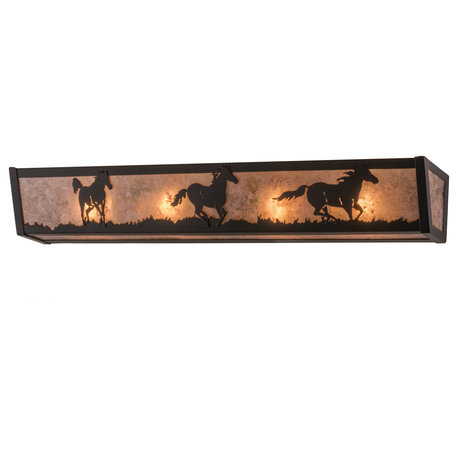 30 Wide Running Horses Vanity Light