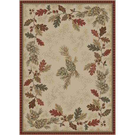 American Destination Oak Mountain Beige Lodge Area Rug, 2'3"x3'3"