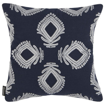 Blossom Pillow, Navy/Periwinkle