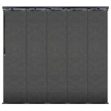 Koala Gray 5-Panel Track Extendable Vertical Blinds 58-110"W