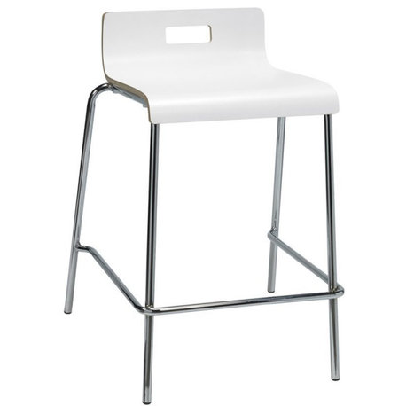 KFI JIVE 25" Stylish Wooden Low Back Counter Stool in White