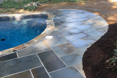 Flagstone Pool Deck and Porch Installation