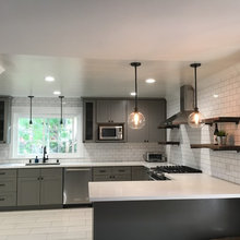 Grey and white kitchen