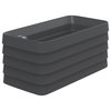 TruDrop Slat Self Watering Planter Boxes, Caviar Black, Medium 36"x17"x17"h