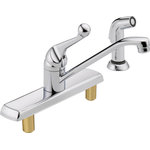 Delta - Delta 134/100/300/400 Series Single Handle Kitchen Faucet, Spray, Chrome, 420LF - You can install with confidence, knowing that Delta faucets are backed by our Lifetime Limited Warranty.