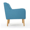 GDF Studio Fontinella Mid-Century Modern Fabric Tufted Arm Chair, Teal, Single