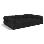 Meridian Furniture - Ames Boucle Fabric U-Shaped Modular Sectional, Black, 6-Piece: 3 Armless Chair, 2 Corner Chair, 1 Ottoman - B - Introduce a touch of modern sophistication to your living area with the exquisite Ames Boucle Fabric Sectional. With plush black boucle fabric and unique design, it will elevate the visual appeal of your living space. This elegant and captivating sectional can be mixed and matched with other pieces from the collection to create an endless array of stunning looks. So, get ready to transform your living area into an inviting and stylish haven with the Ames Boucle Fabric Sectional.