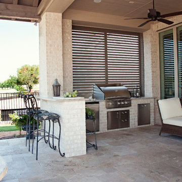 Outdoor Kitchen with Weatherwell Elite Aluminum Shutters