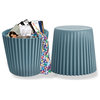 Stackable Plastic Side & End Table No Back Lounge Chair For Work Home, Blue Teal