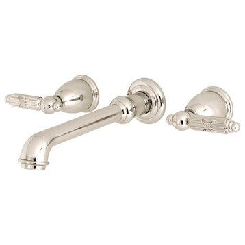 Kingston Brass Two-Handle Wall Mount Bathroom Faucet, Polished Nickel