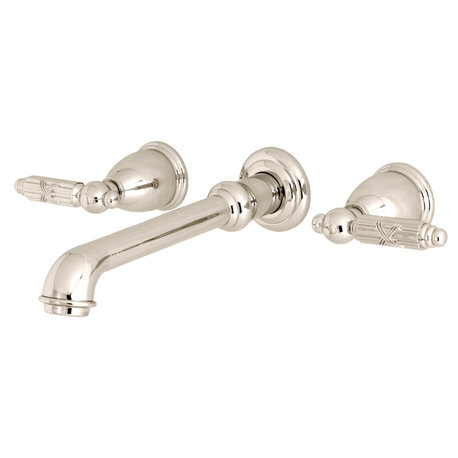 Kingston Brass Two-Handle Wall Mount Bathroom Faucet, Polished Nickel