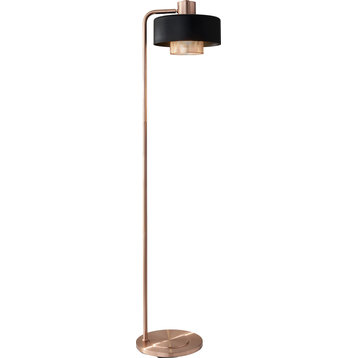 Bradbury Floor Lamp - Black, Brushed Copper