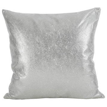 Decorative Metallic Glam Throw Pillow, Silver