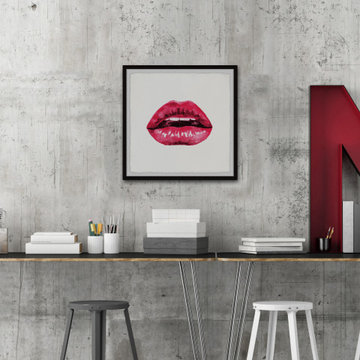 "Seductive Lips" Framed Painting Print
