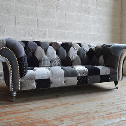 Monochrome Walton Patchwork Chesterfield Sofa - Sofas