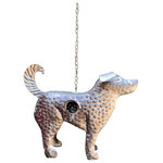Zaer Ltd - Galvanized Hanging Animal Birdhouse - Dog - Decorate your yard or garden with the new collection of Galvanized Hanging Animal Birdhouses. These birdhouses are expertly constructed from 100% quality galvanized metal for strength and durability. Each birdhouse is built and detailed to depict a member of the animal kingdom. This Dog birdhouse features a cute canine with perky ears and tail.