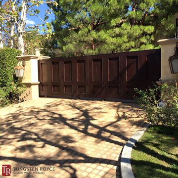 African Mahogany Automatic Driveway Gate
