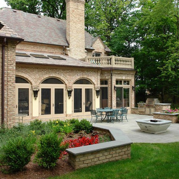 Entrances, Walkways, Seatwalls, Planters and Patio with Fire Pit
