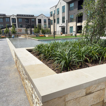 Planter Bed Limestone Wall Pool Courtyard