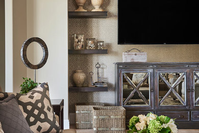 This is an example of a transitional family room in Orlando.