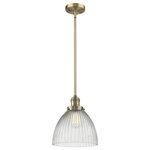 Innovations Lighting - 1-Light Seneca Falls 10" Pendant, Brushed Brass - One of our largest and original collections, the Franklin Restoration is made up of a vast selection of heavy metal finishes and a large array of metal and glass shades that bring a touch of industrial into your home.