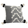 Ox Bay Hand-stitched Gray/White Geometric Organic Cotton Pillow Cover, 20"x20"