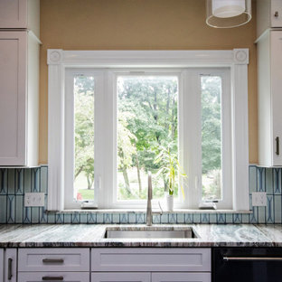 White and Blue Kitchen Remodel