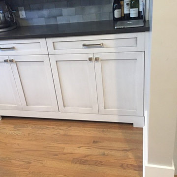 Kitchen Storage Detail with Lava Stone Splash