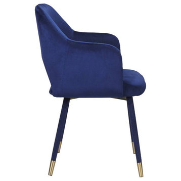 Acme Applewood Accent Chair Ocean Blue Velvet and Gold