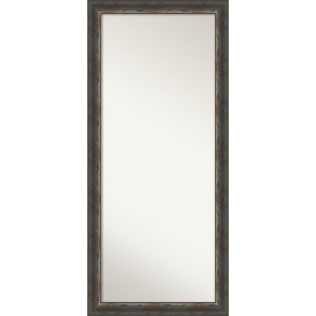 Bark Rustic Char Non-Beveled Full Length Floor Leaner Mirror - 29 x 65 in.