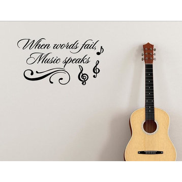 When Words Fail, Music Speaks., Wall Decor Stickers