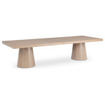 Meridian Furniture - Tavolo Dining Table, Oak - Get modern in your dining room with this Tavolo oak dining table. Crafted from MDF with natural oak veneer, this durable table is sure to serve you while you enjoy thousands of meals throughout the years. Rich natural oak finish makes a bold statement when paired with existing furniture. A 3-inch table top ensures you have a sturdy surface to enjoy your meals on. Two table leaves are included so you can adjust the table's length as needed.