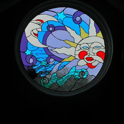 Tiffany Sun & Moon - Stained Glass Panels