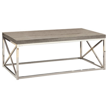 X Trestle Dark Taupe And Chrome Coffee Table