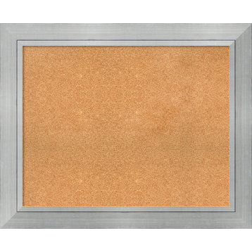 Framed Cork Board, Romano Silver Wood, 43x35
