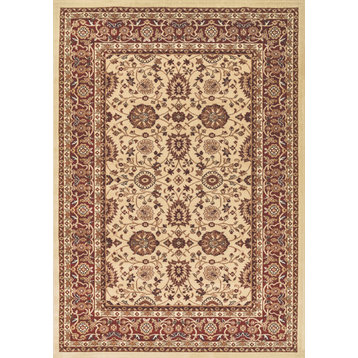 Yazd 2803-130 Area Rug, Cream And Red, 2'x7'7" Runner