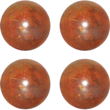 Bali Spheres Decor, Burned Copper, 4", Set of 4