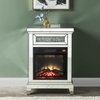 Noralie Fireplace, Mirrored and Faux Diamonds