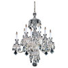 Traditional Crystal 10-Light Chandeliers in Polished Brass