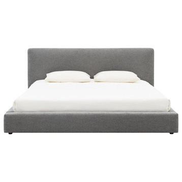 Luxe Upholstered King Bed, Gray