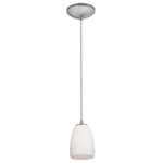 Access Lighting - Access Lighting 28069-1C-BS/OPL Sydney - One Light Cone Pendant (Cord Hung) - This graceful design displays a charming dome shaped glass and adds contrast and depth to any room.    269-1Cspec.jpg  Assembly Required: Yes  Shade Included: Yes  Cord Length: 144.00Sherry 6" One Light Glass Pendant with Cord Brushed Steel *UL Approved: YES *Energy Star Qualified: n/a  *ADA Certified: n/a  *Number of Lights: Lamp: 1-*Wattage:100w A-19 E-26 Incandescent bulb(s) *Bulb Included:No *Bulb Type:A-19 E-26 Incandescent *Finish Type:Brushed Steel