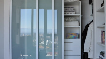 Closet organizers and Euro doors in The Promitory, Victoria, BC