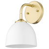 Zoey 1 Light Wall Sconce, Olympic Gold With White