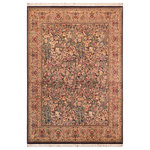 Bareens Designer Rugs - Inkalab Pak Persian Alena Blue/Gold Wool Rug 8'1'' x 10'2'' - Designed with mesmerizing intricacy and gorgeous color palette, this hand-knotted masterpiece demonstrates the beauty and electrifying thrill of Pak Persian art. These meticulously hand-knotted Pak-Persian rug is made with pure wool and features breathtaking traditional, transitional, and tribal designs in bold luxurious color pallets. Known for their intricate designs these rugs are a reproduction of Persian rugs, made in Pakistan with unique Mughal designs. Made by master weavers using the same Persian texture, design and dying technique, we wanted to produce the most significant manifestation of Persian art, life, and culture. This rug is most famous for its exceptional quality, incredible designs, patterns, and vibrant rich color. Pak-Persian rugs made with Persian weave with high knot counts, which enables the high intricacy and detail found in the patterns are also referred to as "State of art", each color adds a rich beautiful detail in the artwork of this rug. The design, color, and beautiful chromatic composition with a vibrant sheen with intricate designs, exude beauty, elegance, and quality make this rug a masterpiece of its own.
